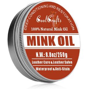 Mink Oil for Leather Boots 8.8 OZ Boot Oil Leather Conditioner Cleaner for Shoes, Couch, Jacket