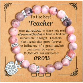 Teacher appreciation gifts, Natural Stone teacher Bracelet gifts for women, Teacher Day Gifts, Thank you gifts for teacher meaningful gifts