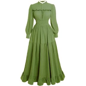 Victorian Dress for Women 1800s Long Sleeve Edwardian Dress Medieval Renaissance Costume