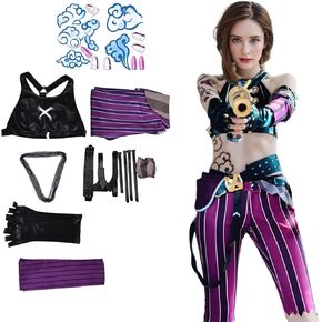 Anime Costume Women Purple Cosplay Cool Outfit Suit Set for Halloween