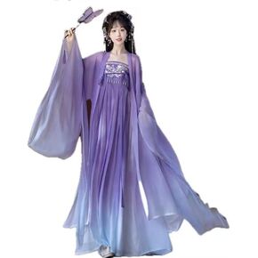 Large Size 8XL Hanfu Dress Women Chinese Tang Dynasty Hanfu Cosplay Costume Gradient Pink Hanfu Party Dress