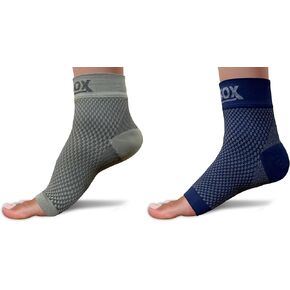 SB SOX - 2 Pairs Plantar Fasciitis Compression Socks (Gray, Medium + Navy, Medium)