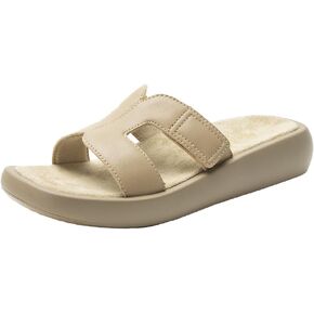 Alegria Women Portia Leather Square Toe Sandal Slide