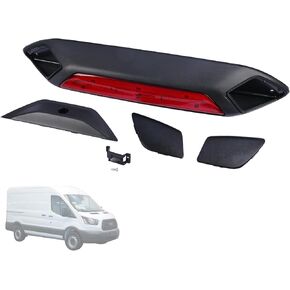 3rd Third Brake Light w/Cover JK4Z13A613AA JK4Z13A613AD JK4Z13A613AG Compatible with Ford Transit 150 250 350 350HD 2018 2019 Rear Center High Mount Stop Light Trim - Black Mount+Red Lens