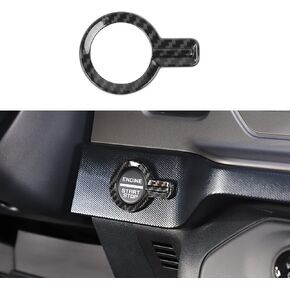 for Ford Bronco Center Console Engine Start Button Ring Cover Compatible with Ford Bronco 2021+ 2Door 4Door(1PC,ABS,Carbon Fiber Black)