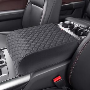 PIMCAR Center Console Cover for 2023-2025 Ford F250 F350 F450 F550 PU Leather Armrest Cushion Protector Interior Accessories(Only fit for Full Bucket Seat)