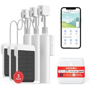 Switchbot Smart Smart Electric Motors Kit - 3Pack مع التحكم عن بعد 2.4G WIFI ، تعمل بالطاقة الشمسية ، متوافقة مع Alexa و Google Hom