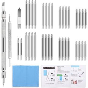 39 PCS Watch Pins Replacement Kit with Spring Bar Tool, 1.5mm 1.8mm Watch Band Pins, Stainless Steel Watch Pin Repair Tool with User Manual
