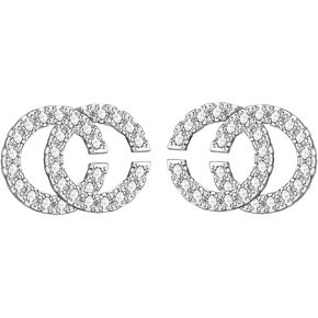 Silver Double C Earrings | Stylish Designer Earrings | Chic Letter Design | Hypoallergenic | Perfect for Parties & Gifts