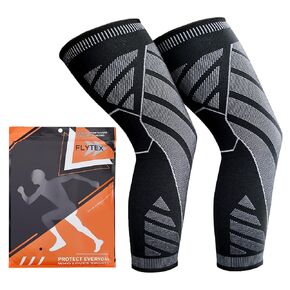 Full Leg Compression，Full leg sleeve long compression leg sleeve knee sleeve to protect legs for men and women basketball, arthritis cycling sports(2PCS) (X-Large)