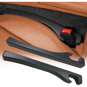 2 Pack Gap Filler for Car Seat,Leather Car Seat Gap Plug Black, Universal Fit Car Truck SUV Accessories to Block The Gap Between Seat and Console Stop Cellphone, Wallet, Keys, Coins from Dropping