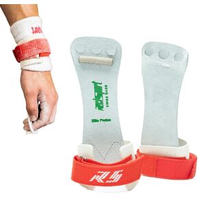Reisport Men's Protec Elite Hook & Loop High Bar Grips, X-Small, Small, Medium, Large, Men and Boys Gymnastics Training, Triple Strength Leather with Kevlar, Gymnastic Grips, Less Stretch, Safe Grip