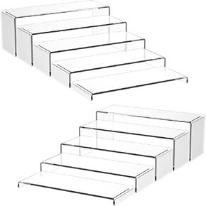 5 حزمة شاشة RISERS RISERS ، تقف العطور الكبيرة للعرض المتدرج ، وناهدات شاشة واضحة للعطور ، والطعام ، والحلوى ، والكعك ، والرقم ، والأحذية ، والمجمعات ، والمجوهرات (10.8-11.2-11.6-12-12 ")