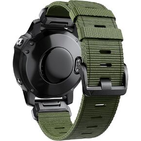 Compatible with Garmin Fenix 5X/7X/Tactix 7 pro, 26mm Nylon Quickfit Watch Band for Garmin Fenix 3/3 HR, Fenix 5X Plus/6X/6X Pro/Tactix/Descent MK1/D2 Delta PX/D2 Charlie, Black
