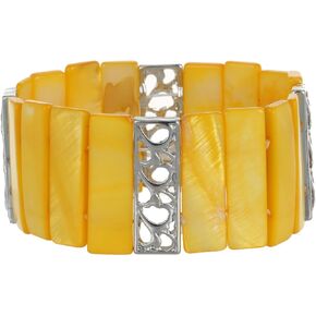 Boho Chunky Stretch Bracelets Colorful Handmade Gold Silver Plated Filigree Shell Bangle Bracelets for Women