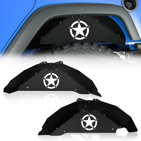 for Wrangler JK Rear Inner Fender Liners Back Wheel Well Cover Compatible with 2007-2018 Jeep Wrangler JK & JKU Unlimited 2/4 Doors, Lightning Style Steel Mud Guards Fender Flare Liners (2 PCS) in Kuwait