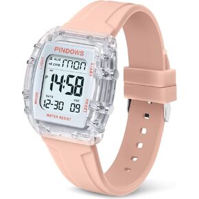 Women Watch for Women Teenagers Watch Outdoor Sports Digital Watches for Ladies Students Waterproof Watches with Alarm Stopwatch Countdown Dual-Time Hourly Chime Function High Brightness Light