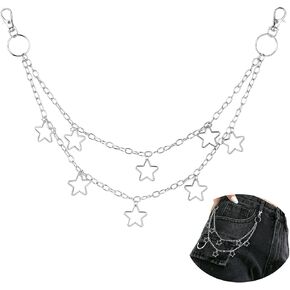 Punk Pants Chain Silver Pants Pocket Chain Wallet Chains,Goth Jean Chains,Chain Belts for Women Jean Chains for Men