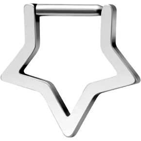 G23 Titanium 16G Septum Ring Star Daith Helix Tragus Cartilage Earring Piercing Jewelry for Women Nose Rings Septum Jewelry 8mm