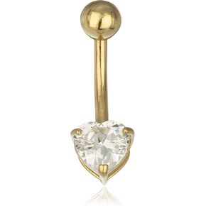 14K White and Yellow Gold Belly Button Ring