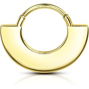 Cocharm 16g Gold Septum Rings, 8mm & 10mm Tribal Septum Click Jewelry for Women & Men, Daith Earrings