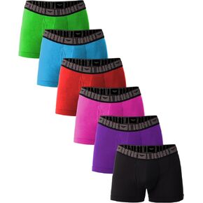 American Heaven Men's Underwear Trunks 6-Pack, Stretchy Ultra Soft Fitted Boxer Brief with Fly