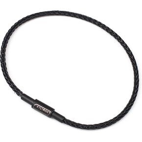 Silipac Braided Cable Key Ring Anodized Black Lock - Durable Keychain Loop for Keys, Luggage Tags, Crafts - Black, Navy Blue, Red (Black)