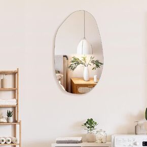 BOMINICA Irregular Wall Mirror Asymmetrical Mirror Frameless Mirror for Bathroom Living Room Entryway Bedroom, 19.5" x 33.5"