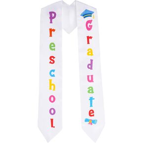 Kindergarten Preschool Graduation Sash, Unisex Kindergarten Preschool Graduation Stole with Colorful Word