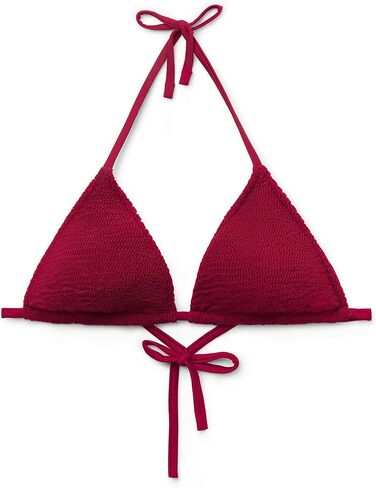 Woman's Removable Padding Triangle Swimsuit Top Crinkle Waves in Saudi Arabia