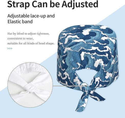 Working Cap Scrub Cap with Sweatband Adjustable Unisex Women Tie Back Hat Nurse Surgical Caps in Saudi Arabia