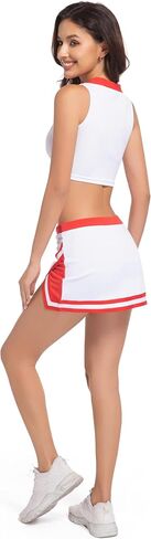 Cheerleader Costume For Women High School Cheer Uniform Sexy Halloween Party Cosplay Cheerleading Outfit Pom Poms in Saudi Arabia