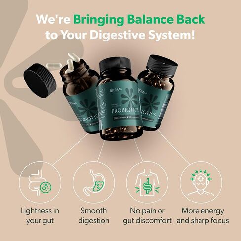 Bioma Probiotics - Digestive Health Probiotic - Gut Support for Men & Women with Xylooligosaccharides, Tributyrin & Bifidobacterium - Vegan & Gluten Free - 180 Delayed-Release Capsules (90-Day Supply) in Saudi Arabia