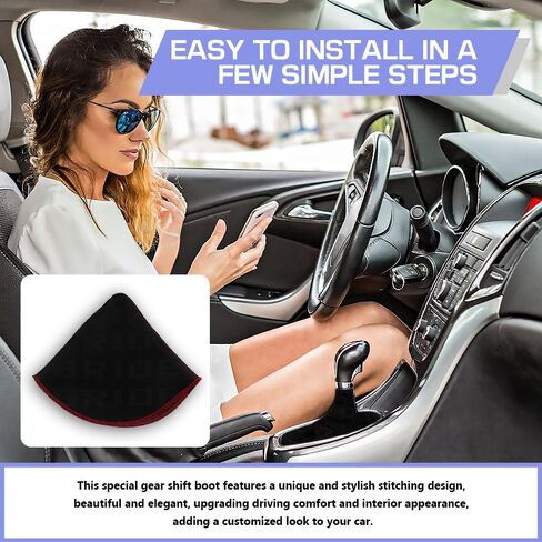 Car Shift Knob Dust Cover, Shift Boot Cover, Fabric Shifter Manual/Auto Shift Knob Boot Dust Cover, Car Accessories Gear Gaiter Cover Auto Shift Boot Sleeve Protector for Cars (Blue) in Kuwait