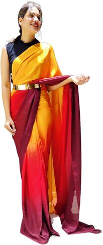 Women's Chiffon Georgette Ready To Wear saree With Unstitched Blouse Piece in Kuwait