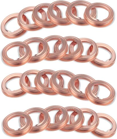24 PCS M12 Oil Drain Plug Gasket, Copper Oil Drain Plug Washer Gaskets Crush Washer, OEM #11026-01M02, Compatible with Nissan Teana Sylphy Qashqai X-Trail Rogue Infiniti G35 G37 (Gold) in Kuwait