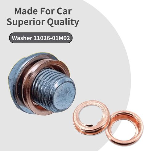 24 PCS M12 Oil Drain Plug Gasket, Copper Oil Drain Plug Washer Gaskets Crush Washer, OEM #11026-01M02, Compatible with Nissan Teana Sylphy Qashqai X-Trail Rogue Infiniti G35 G37 (Gold) in Kuwait