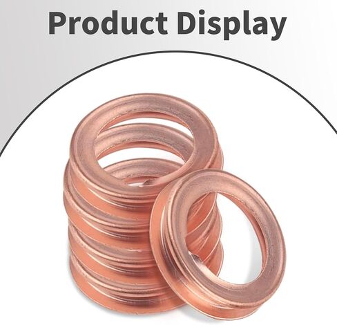 24 PCS M12 Oil Drain Plug Gasket, Copper Oil Drain Plug Washer Gaskets Crush Washer, OEM #11026-01M02, Compatible with Nissan Teana Sylphy Qashqai X-Trail Rogue Infiniti G35 G37 (Gold) in Kuwait