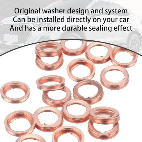 24 PCS M12 Oil Drain Plug Gasket, Copper Oil Drain Plug Washer Gaskets Crush Washer, OEM #11026-01M02, Compatible with Nissan Teana Sylphy Qashqai X-Trail Rogue Infiniti G35 G37 (Gold) in Kuwait