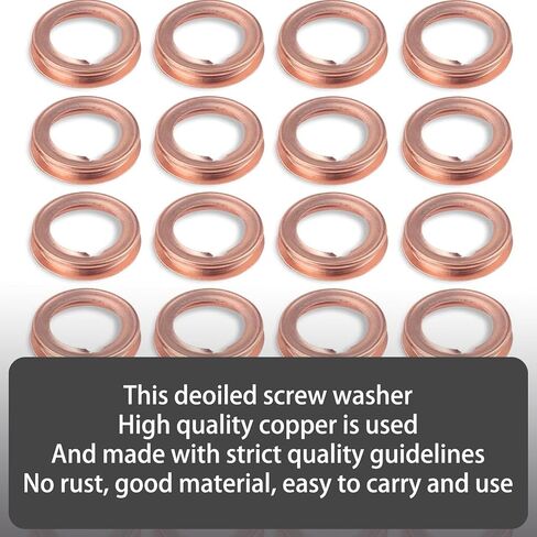 24 PCS M12 Oil Drain Plug Gasket, Copper Oil Drain Plug Washer Gaskets Crush Washer, OEM #11026-01M02, Compatible with Nissan Teana Sylphy Qashqai X-Trail Rogue Infiniti G35 G37 (Gold) in Kuwait