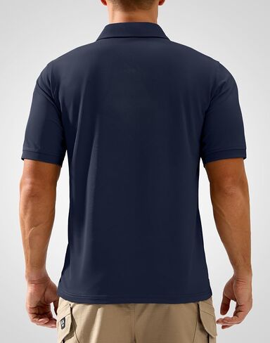 Pudolla Mens Tactical Shirts Short Sleeve Golf Work Polos Moisture Wicking Dry Fit Collared Shirt Lightweight Polo Shirt in Saudi Arabia
