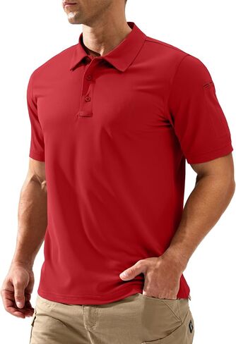 Pudolla Mens Tactical Shirts Short Sleeve Golf Work Polos Moisture Wicking Dry Fit Collared Shirt Lightweight Polo Shirt in Saudi Arabia