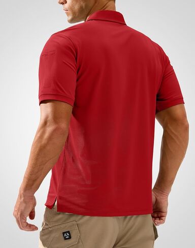 Pudolla Mens Tactical Shirts Short Sleeve Golf Work Polos Moisture Wicking Dry Fit Collared Shirt Lightweight Polo Shirt in Saudi Arabia