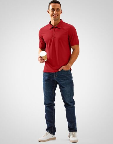 Pudolla Mens Tactical Shirts Short Sleeve Golf Work Polos Moisture Wicking Dry Fit Collared Shirt Lightweight Polo Shirt in Saudi Arabia