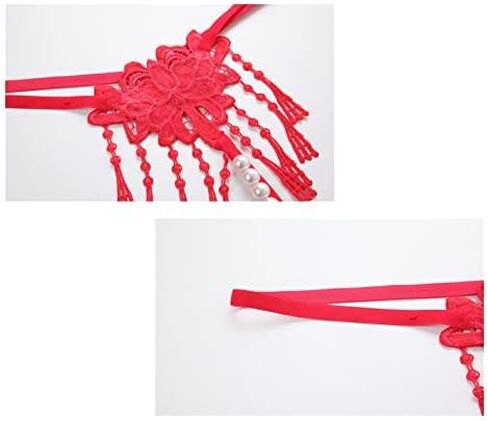 Womens Sexy Pearl Tassel G-String Lace Thongs Panties Underwear Low Rise T-Back Underpants in Kuwait