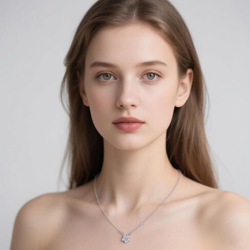 Reffeer Solid 925 Sterling Silver Dainty Flower Choker Necklace for Women Teens CZ Flower Pendant Necklace in Saudi Arabia