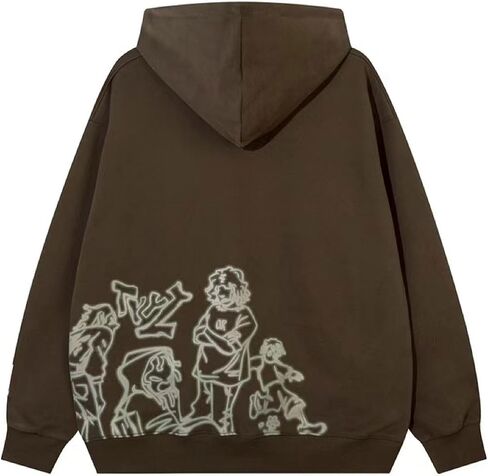 Fcoolyeet Mens Y2K Pink Hoodie Graphic Pullover Sweatshirt Cartoon Cartoon Print Attreetwear Awoodies Jott Jott in Kuwait