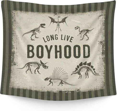 WAITPI Long Live Boyhood Dinosaur Hanging Wall Tapestry for Boys Kids Bedroom, Vintage Green Retro Wall Hanging Room Decor Tapestries for Toddler Boys Kids Room Dorm Playroom Nursery Classroom 50x60in in Saudi Arabia