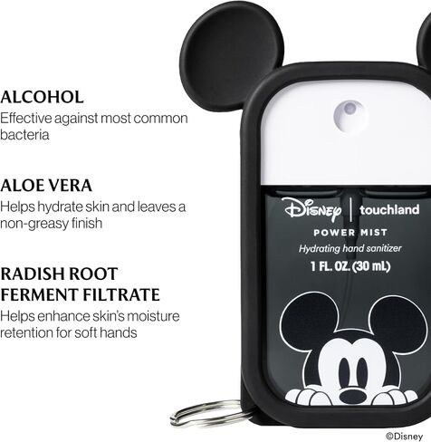 Touchland & Disney Special Edition Hand Sanitizer + Mist Case, Scented & Stylish Hydrating Sanitizer Spray Bundle, Travel Size, Dye Free in Saudi Arabia