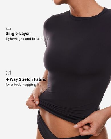 INLYRIC Women's Inbarely Soft Short Sleeve Tops Crew Neck Summer Going Out Tees Basic Slim Fitted Breathable T-Shirt in Saudi Arabia
